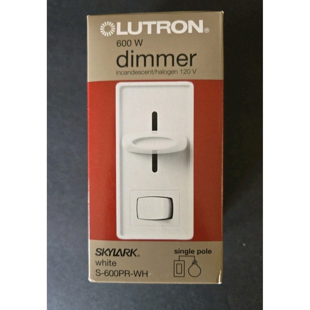 LUTRON Skylark 600w Single Pole Preset Dimmer White S-600PR-WH New Old Stock